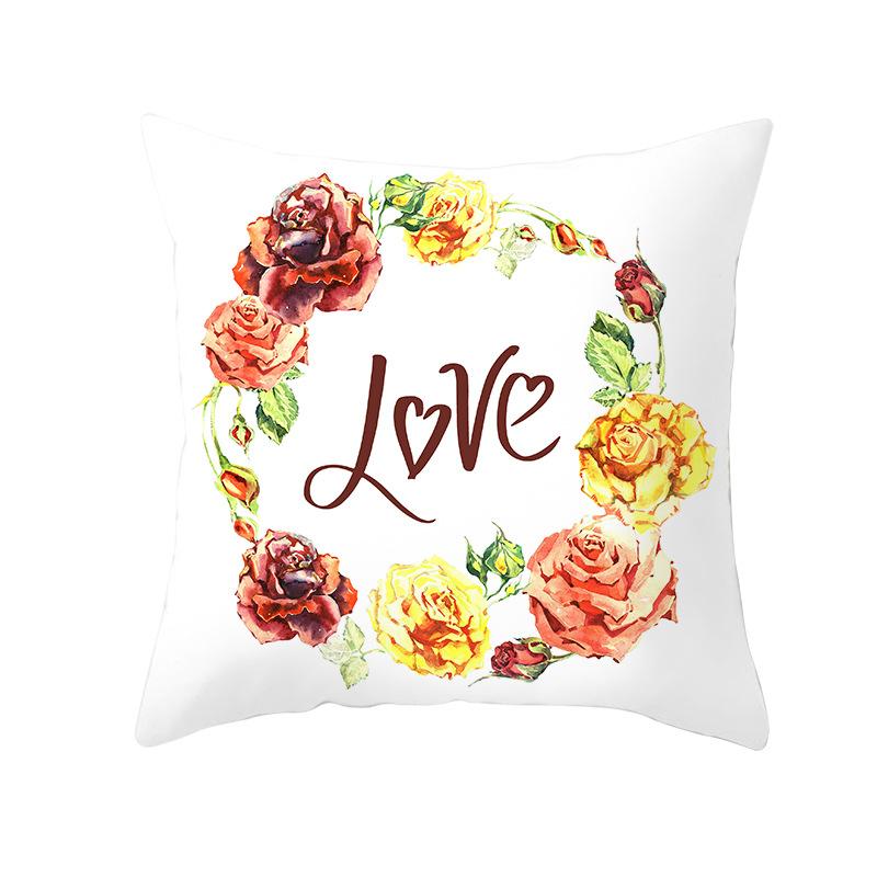 Pink Series Valentine's Day Peach Skin Pillowcase Home Sofa Cushion Cover Square Pillowcase