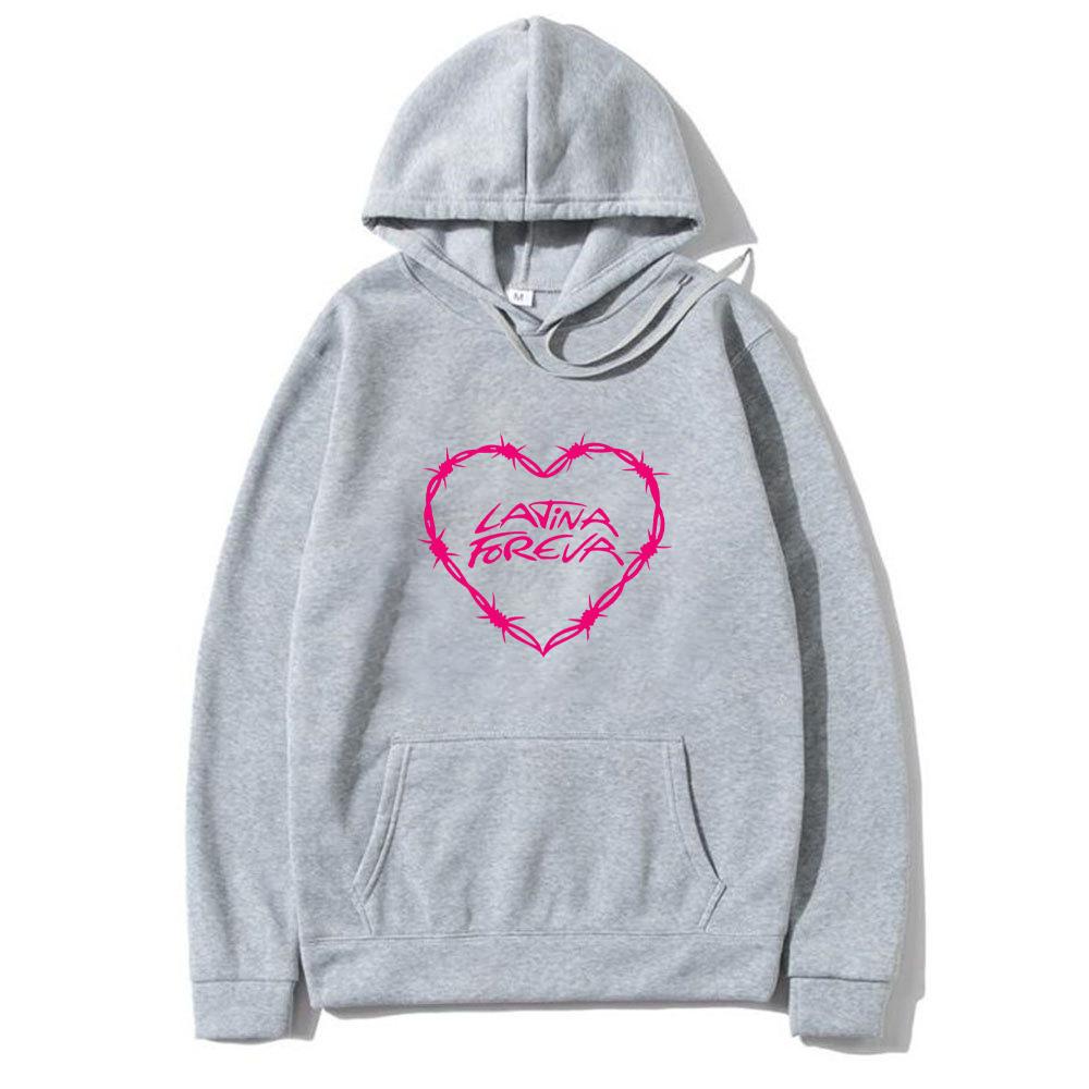Karol G "Latina Foreva" Grafik Hoodie Herren Damen Vintage Herbstkleidung Fleece übergroße Mode Langarm Lässiger Trainingsanzug