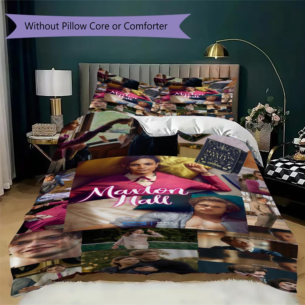 Maxton Hall Pattern Bedding,Quilt Set Quilt Cover Pillowcase Home Birthday Gift(1 * Duvet Cover + 2 * Pillowcase, Without Core)_lx