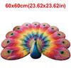 Soft Peacock Carpet Non-slip Bathroom Floor Mat Portable Blanket  for Living Room Tea Table Bedside