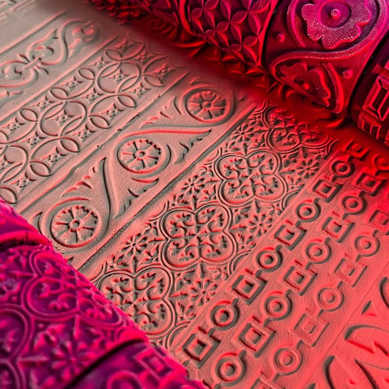 Hliněné razítkovací válečky Renesanční vzory Keramická textura Kolečko Lisovací forma Váleček Nástroj DIY hliněné nástroje Umělecká dekorace Řemesla