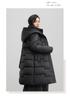 European Women's Over-the-Knee Down Cotton Jacket - Long, Waist-Cinched, Thickened Winter Outerwear.
