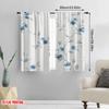 2D Flat Printing 2pcs Drapes Blue Floral Branches Watercolor 100% Polyester Fabric Without Electricity 0 Use for All Occasions
