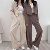 Women's High-Waisted Straight-Leg Suit Pants - Korean Style, Slimming, Casual, Spring/Autumn 2025