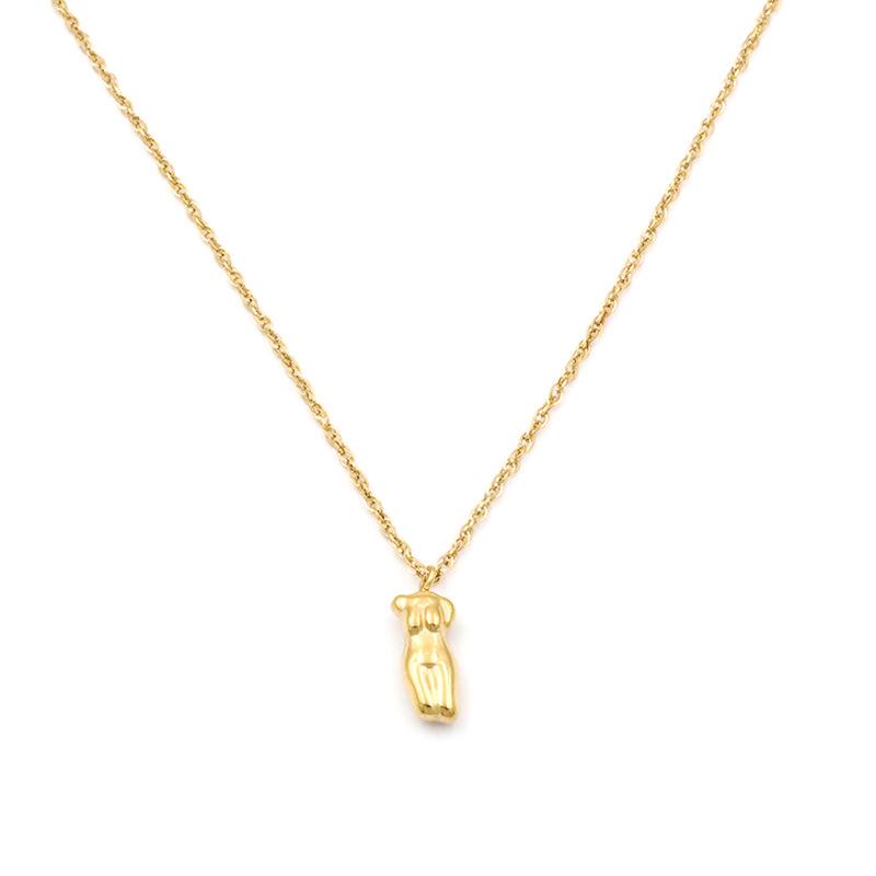 Minimalist 18k Stainless Steel Clavicle Chain with European/American Portrait Pendant for Women
