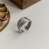 925 Sterling Silver Unique Ring For Women Jewelry Finger Adjustable Vintage Layered Ring For Party Birthday Gift