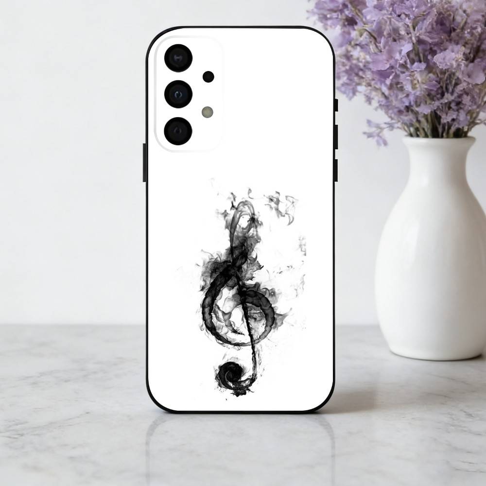 M-Music Art T-Treble Clef Phone Case For Samsung Galaxy A73,A72,A71,A70,A53,A52,A51,Soft Silicone Black Cover