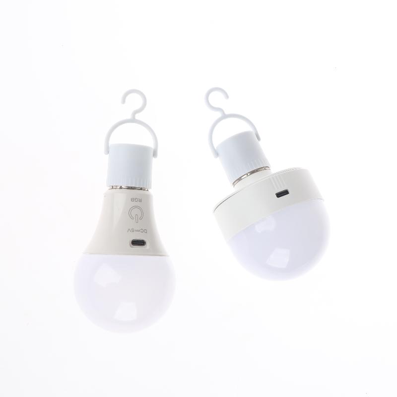 1 Set Rechargeable Smart Dimmable E27 Bulbs With Timing Cordless Battery Operated Light Bulb Rgb/3 Color Usb Led Lamp Bulb