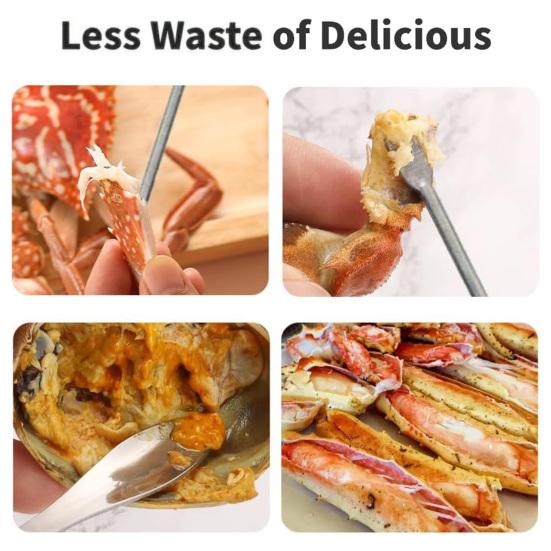 Crab Peeling Tool Efficient Crab Cracker Tool Set Multifunctional Stainless Steel Lobster Cracker for Home Kitchen