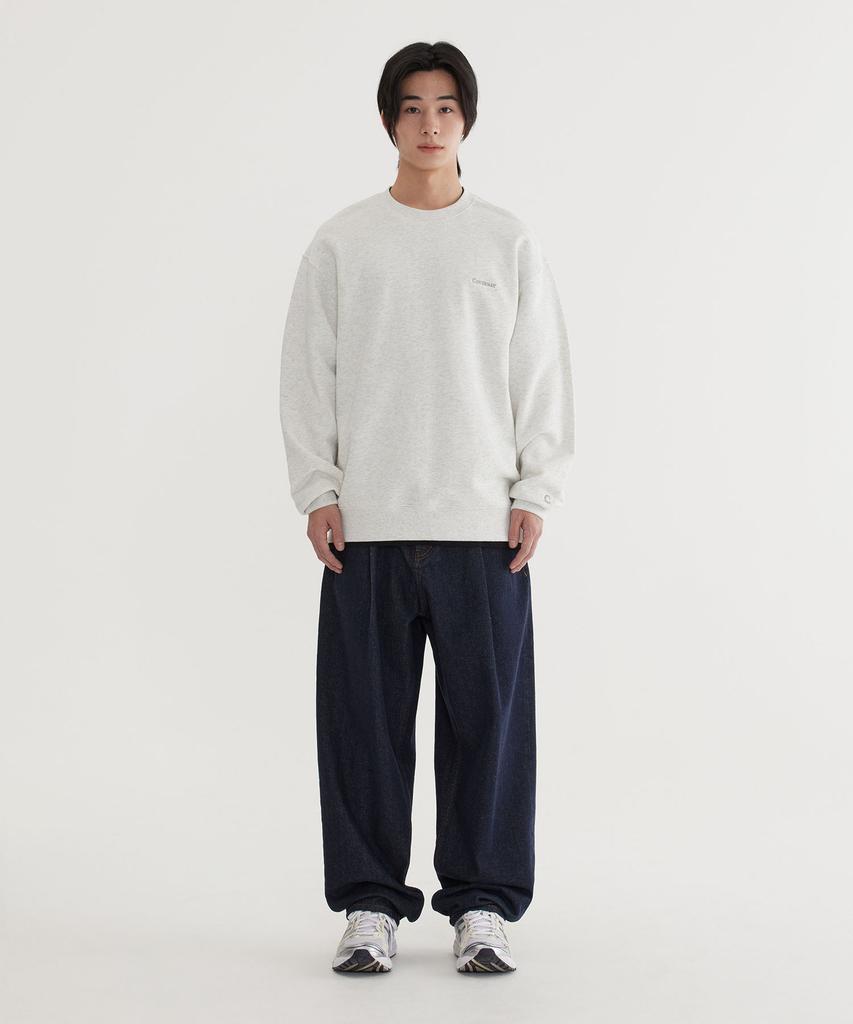 COVERNAT Semi-Wide Washed Denim Pants Indigo