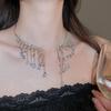 Shining Bridal Tassel Necklaces Crystal Neck Chain Choker Fashion Rhinestone Jewelry  Women