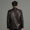 Middle-aged and elderly men's clothing Chinese ethnic style Tang suit embroidered disc buckle men's leather jacket dad grandfather clothing