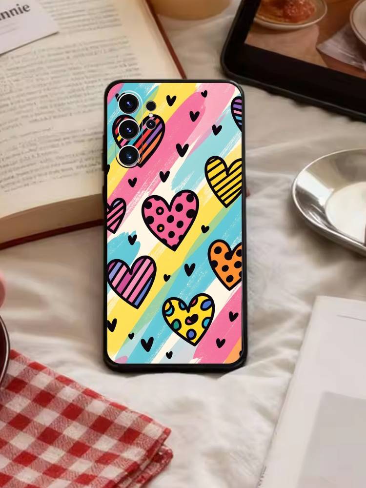 Y2K Cute Strawberry Stars Phone Case For Samsung S26,S25,S24,S23,S22,S21,S20,Plus,Fe,Lite,Others Black Cover