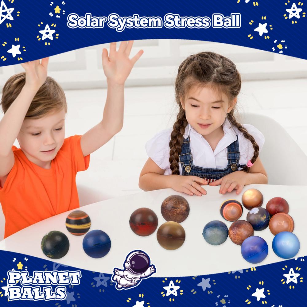 10 Sonnensystem-Stressbälle für Kinder und Erwachsene – Stressabbau, Planeten, Weltraumbälle, Lernspielzeug, Fidget-Spielzeug, Partyspiel, Geschenk