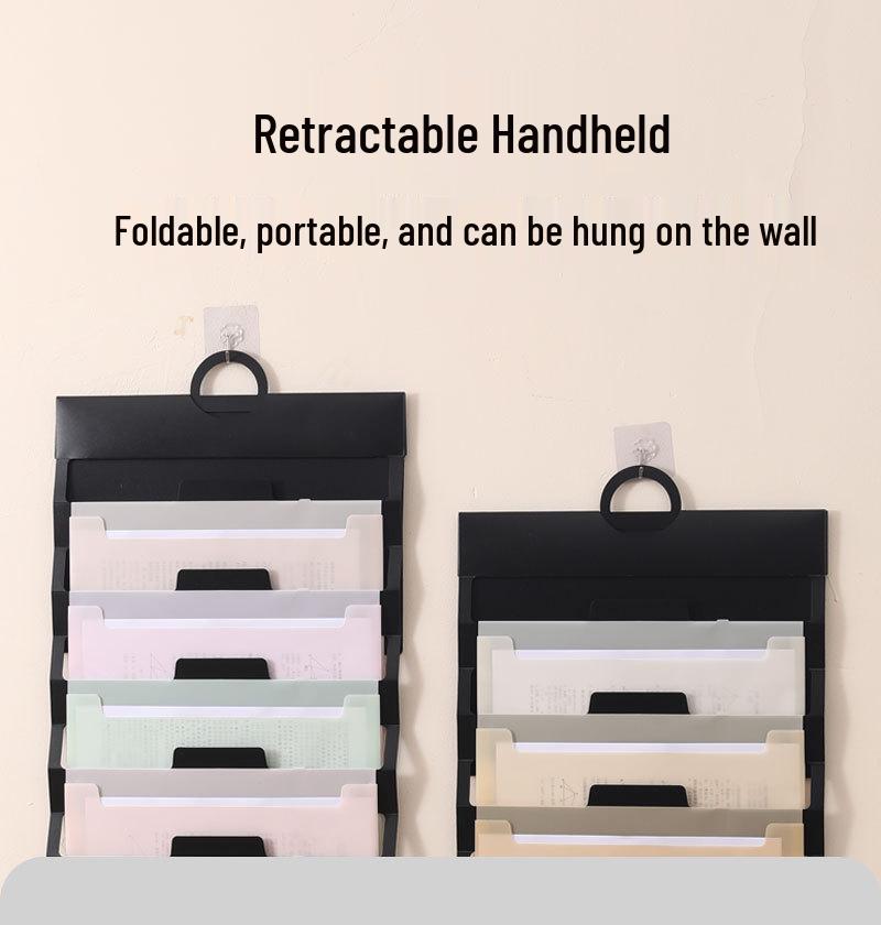 Nástěnná harmoniková taška: Vícevrstvý úložný prostor na testové papíry A4 pro studenty