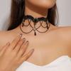 Vintage Multi-layer Lace Necklace Female, Personality Exaggerated Dark Wind Collarbone Chain Lace Necklace Collar