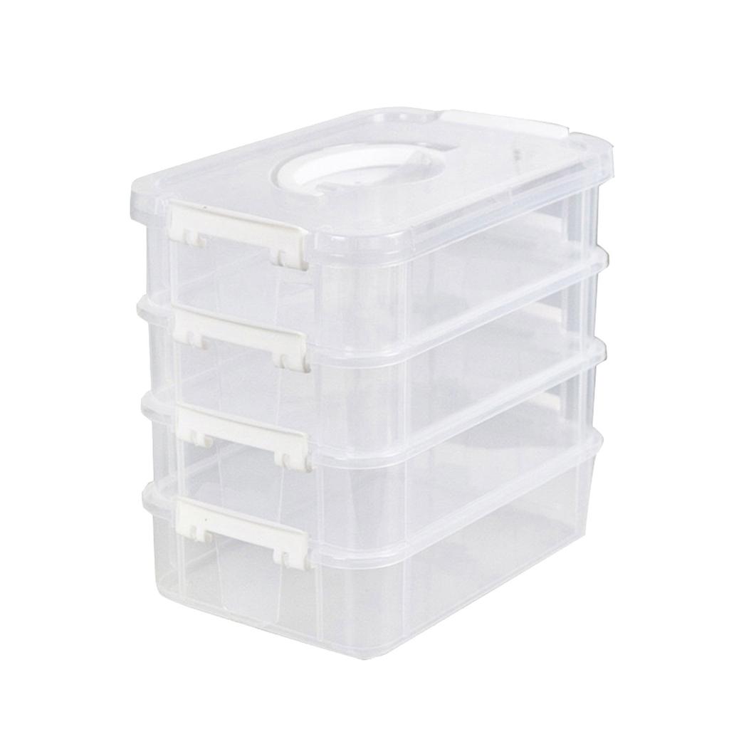 Plastic Sundries Organizer Space Saving Desktop Cosmetics and Stationery Storage Case Stackable Table Makeup Box