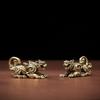 Chinese Mythical Brass Kylin Statue Miniature Solid Cast Ancient God Figure Desktop Ornament Study Room Decoration Gift