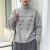 Womens Vintage Stand Collar Zip Knit Cardigan 2026 Fall Winter Loose Fit Casual Sweater