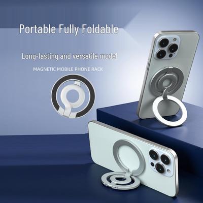 Double-Sided Magnetic Phone Holder: Foldable Finger Ring & Desktop Stand