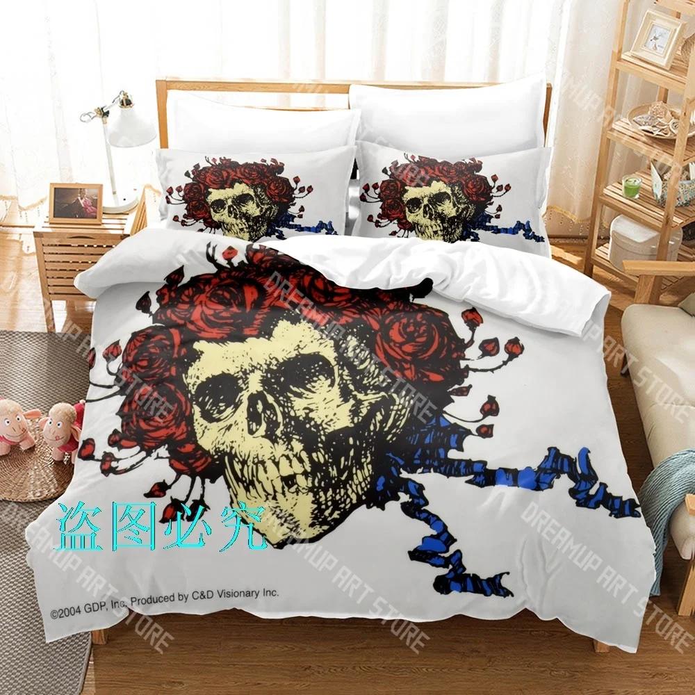 Hip Hop Skull Grateful Dead Bedding Set Single Twin Full Queen King Size Bed Set Adult Kid Bedroom Duvetcover Sets Anime