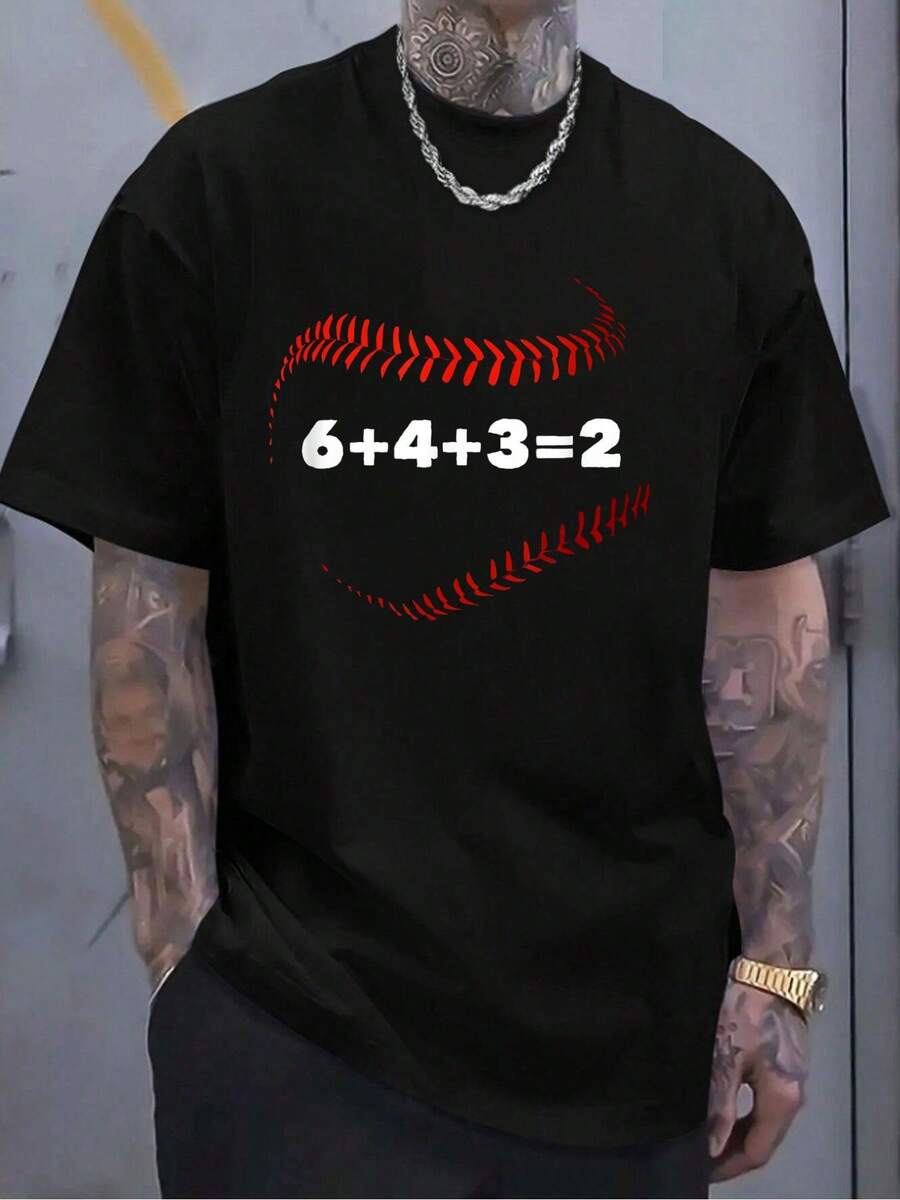 

6+4+3=2 Double Play Baseball Player Gift Baseball Saying Unisex T-Shirt XXL