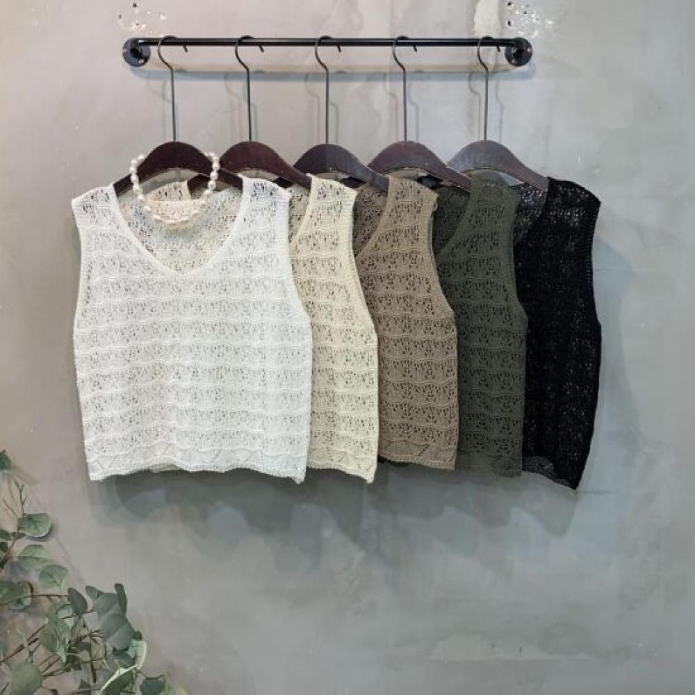 C S In The Room SleeveleSS Knit Wave punCh 5Color
