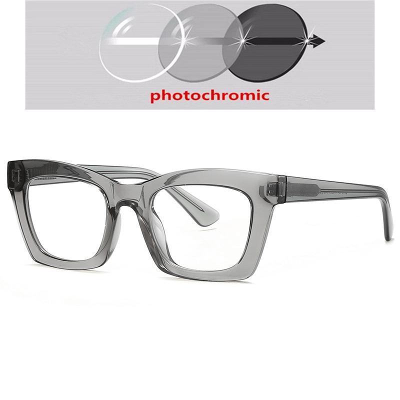 Black Pink Frame Square Nearsighted Glasses For Women TR90 Anti Blue Rays Student Myopia Photochromic Eyeglasses 0 -0.5 To -6.0