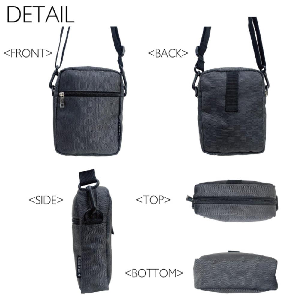 Mini Vertical Shoulder Bag with Multiple A5 and Gusseted Stylish Black Checkered Features a wallet gadget and slim Ideal for and everyday Men's