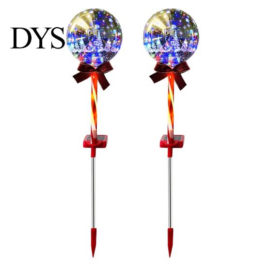 Solar Powered Outdoor Garden Lights 2Pcs Christmas Ball Light, Color Changing LED Stake with Automatic Dusk to Dawn 13 Beads, IP65 Waterproof