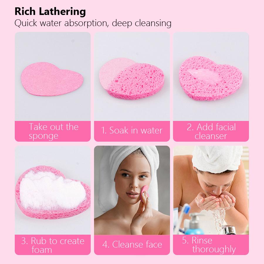 10Pcs Cellulose Face Sponges Compressed Facial Spa Cleansing Massage Pore Exfoliating Mask Makeup Removal Tool