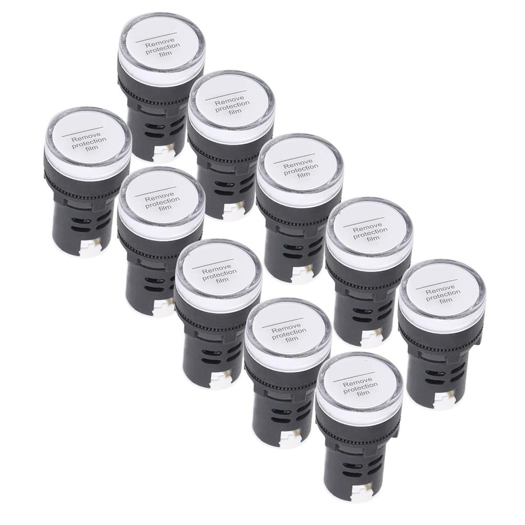 10Pcs AD16‑22DS LED Signal Light White High Brightness Indicator Equipment AccessoryAC220V