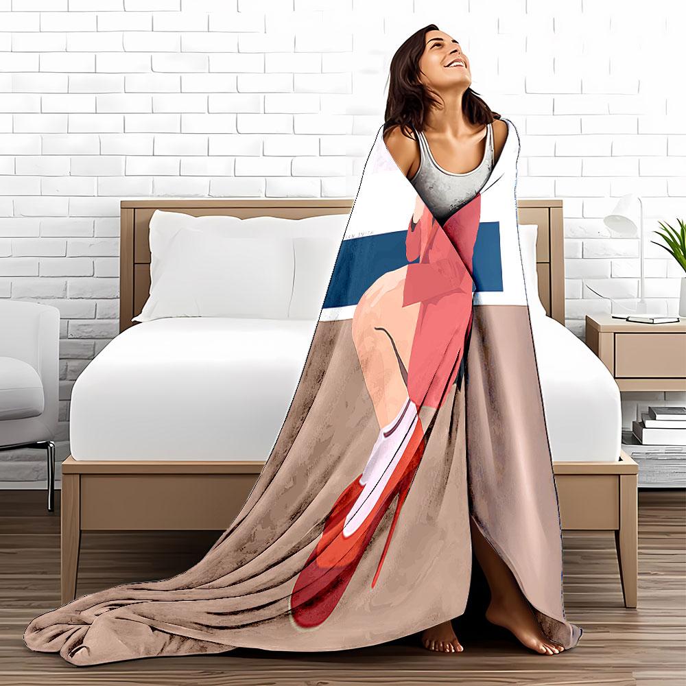 Stylish Red Heels Art Blanket for All Seasons Blanket Lunch Break Throw Gift