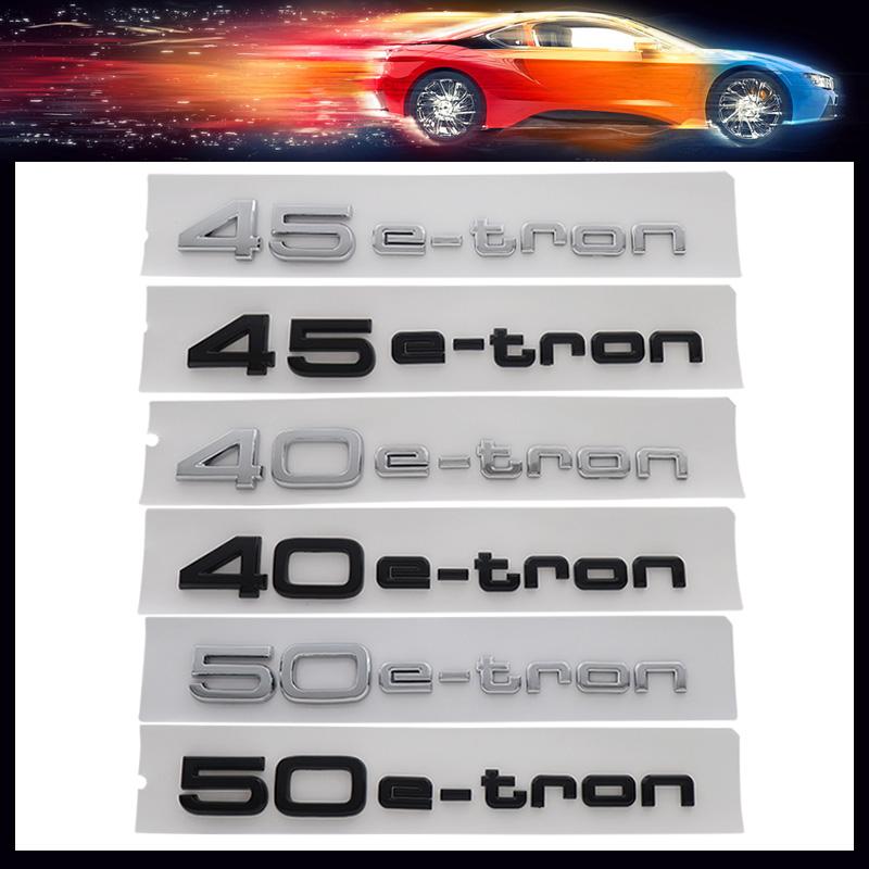 3D Premium 40 45 50 E-tron Letters for Q5 Q2L 40 45 50 Quattro Car Engine Hood Fender Trunk Tail Rear Decal Emblem Badge Sticker