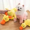 Uklidňující kachna Hračka pro psa Quack-Quack Kachna Plyšová hračka pískací kachna Interaktivní Žvýkací hračka Žvýkací štěně Žlutá kachna