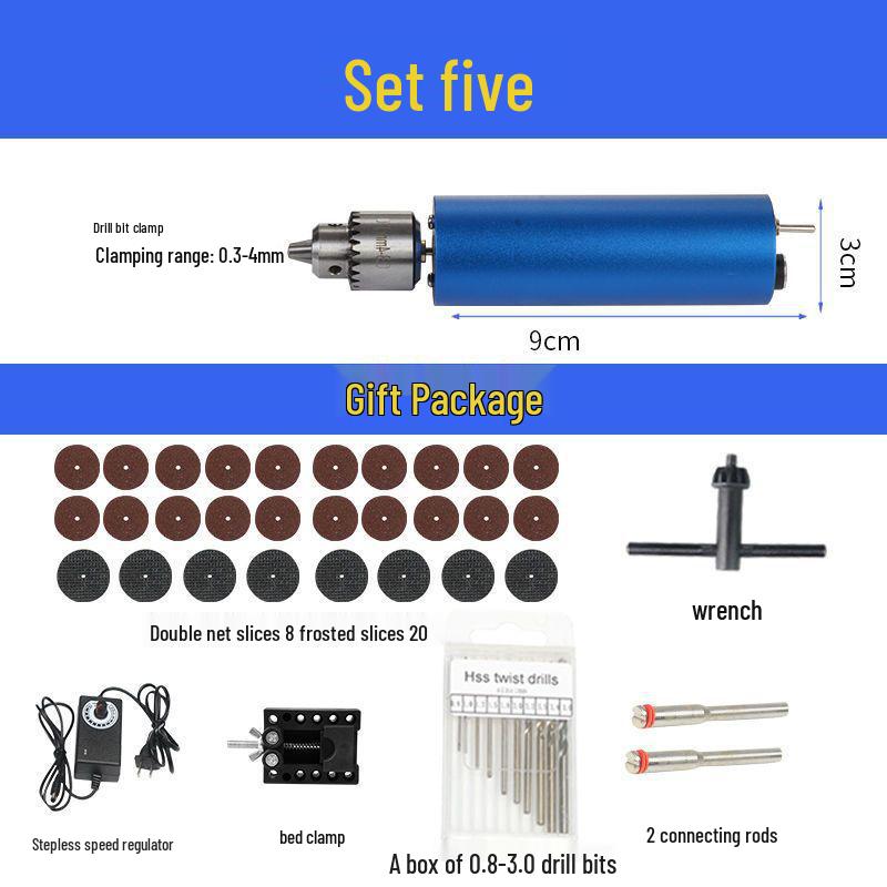 Mini Handheld Electric Drill & Grinder - Low Power Tool for Precision Hole Punching