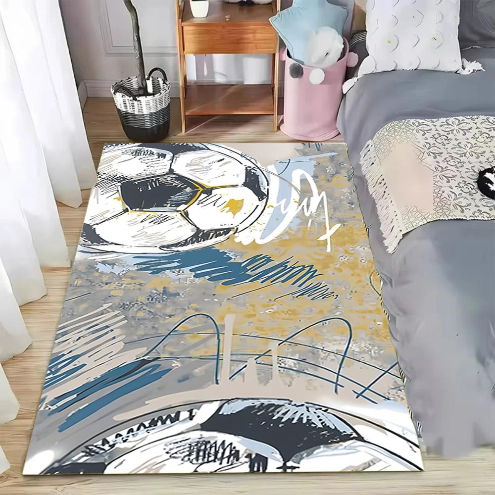 3D Ball Soccer Theme Carpet Living Room Floor Mat Kids Play Area Rug Teen Room Decor Rug  Indoor Entrance Door Mat