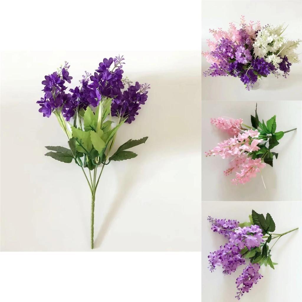 Beautiful 5 Heads Artificial Hyacinth Fake Silk Flowers Bouquet For Wedding And Home Decor