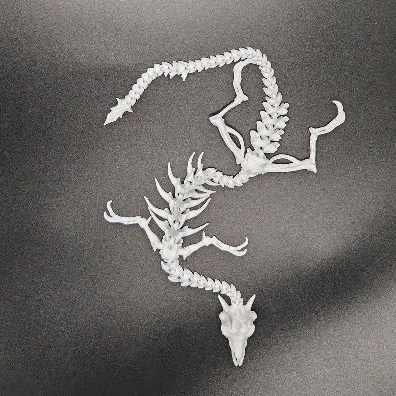 

3D-печатный дракон, вращающийся скелет, модель драконов, настольные украшения, 3D-печатная статуэтка, дракон, украшение для дома, офиса, подарки для детей белый