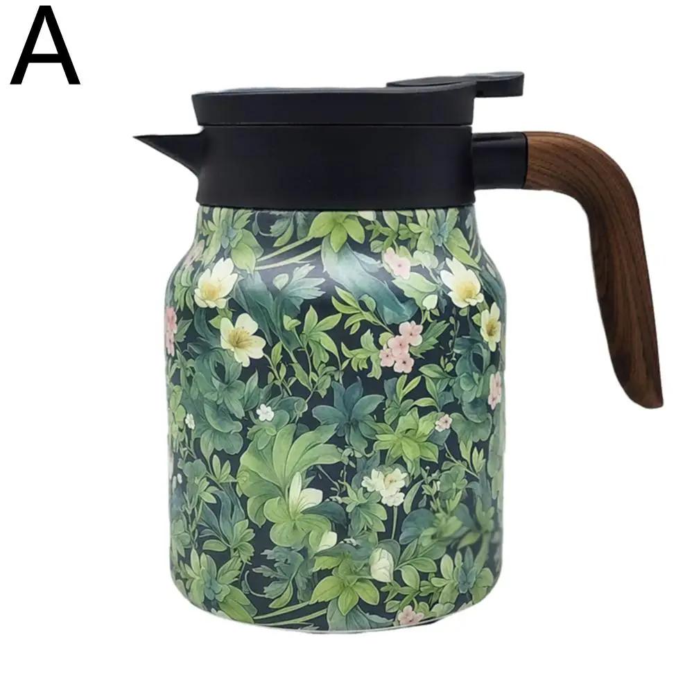 Large Capacity Stewed Teapot 1000ML 316 Steel Tea with Separation Insulated Simple Household Bottle Water Design Z7Y6