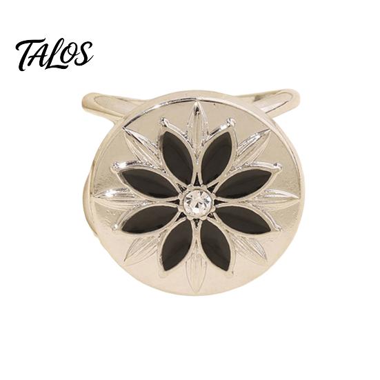 Fashion Scarf Jewelry Retro Flower Ring, Elegant Rhinestone Clip, Accessory Decorative Holder Slide for Women Neckerchiefs Shirts Shawls Clip