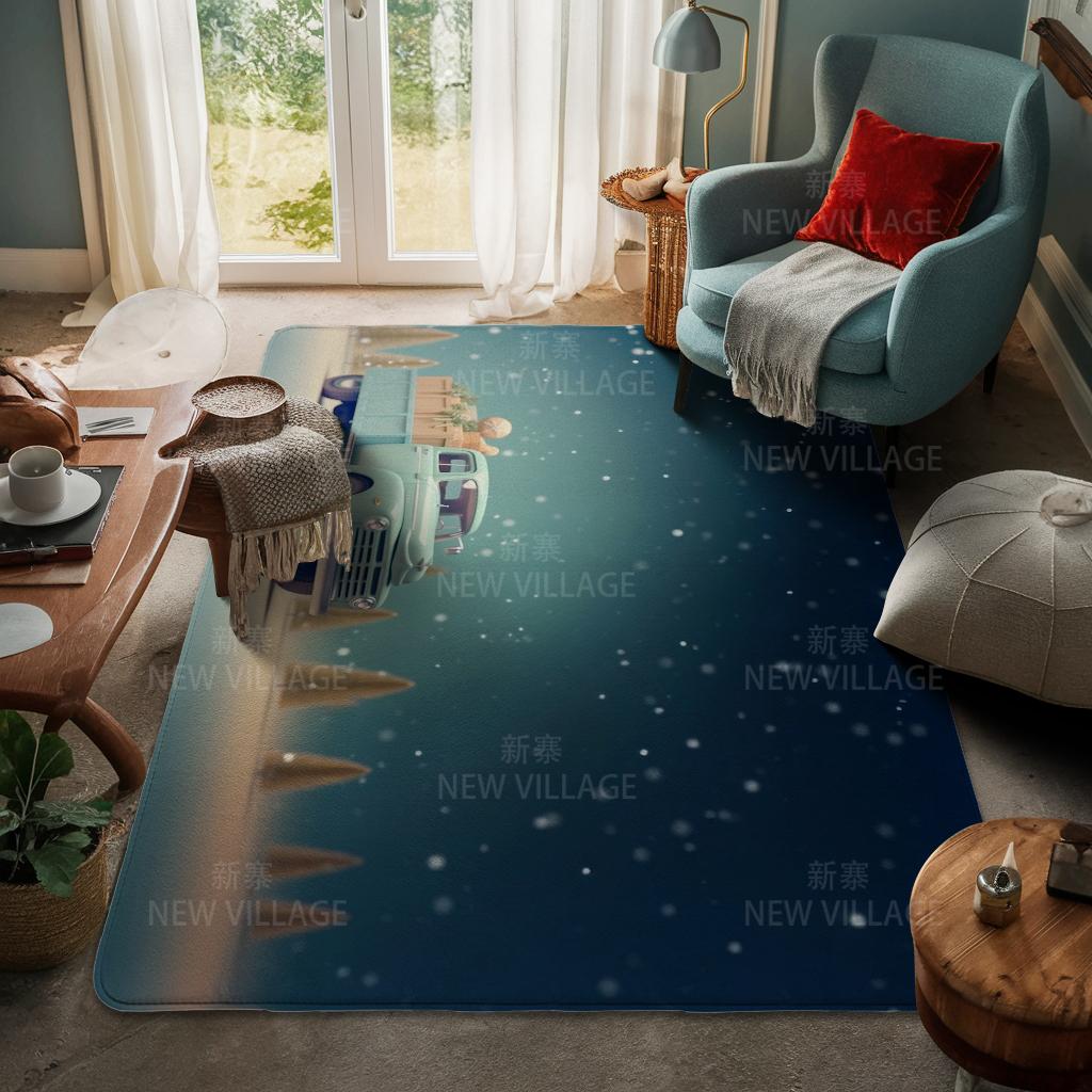 House Entrance Carpet Home Door Mat Living Room Bath Foot Bathroom Non-slip Water Absorption Rugs Bath Merry Christmas Winter