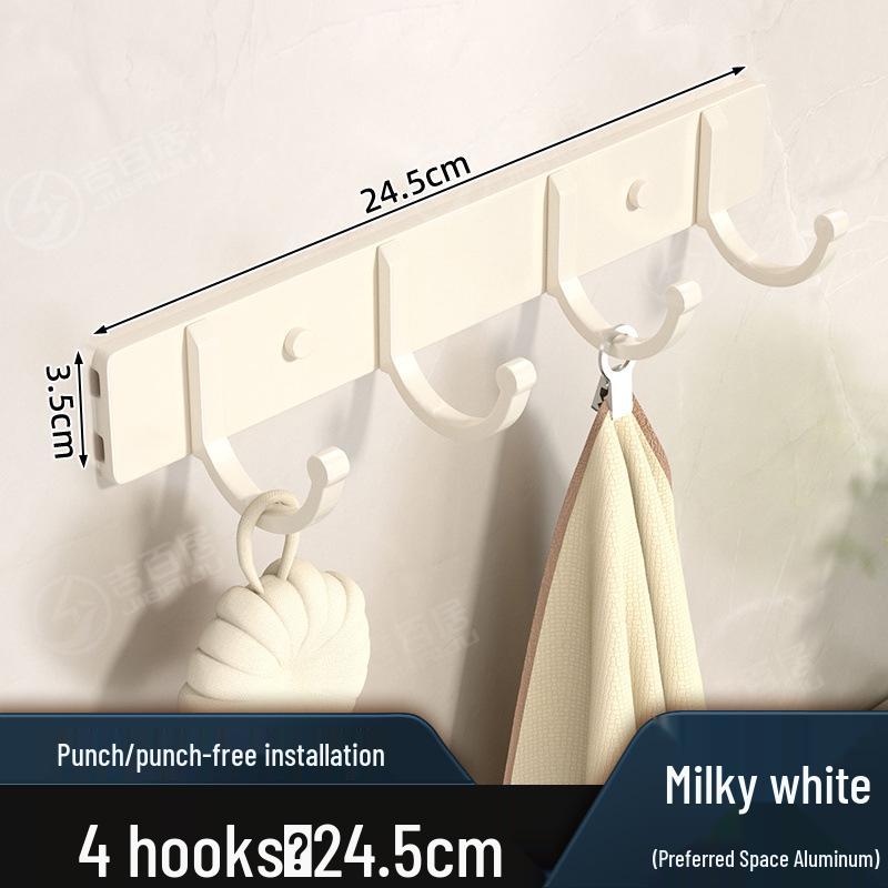 Punch-Free Space Aluminum Wall-Mounted Coat and Hat Hook Hanger for Bathroom
