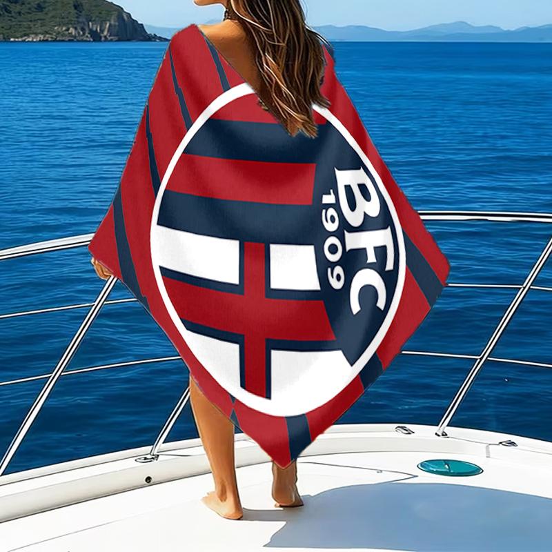 Football Bologna Beach Towel - Soft, Absorbent Microfiber, Lightweight, Ideal for The Beach, Parties, Travel, Camping Fan Gifts
