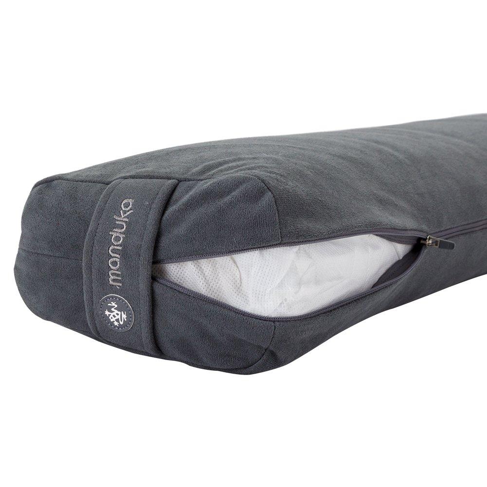 Manduka Enlight Lean Bolster Yoga Support for Yoga and Stretching Props, Thunder, 43101A022, Cushion, [Used]