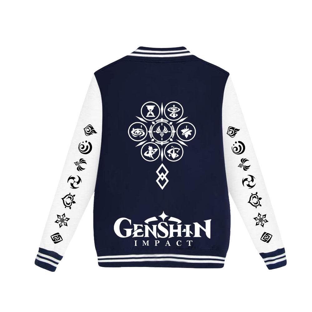 Genshin Impact Druck Herren Damen Jacke Mantel Sweatshirts Hoodie Baseball Uniform Streetwear Jungen Mädchen Strickjacke Oberteile Kleidung