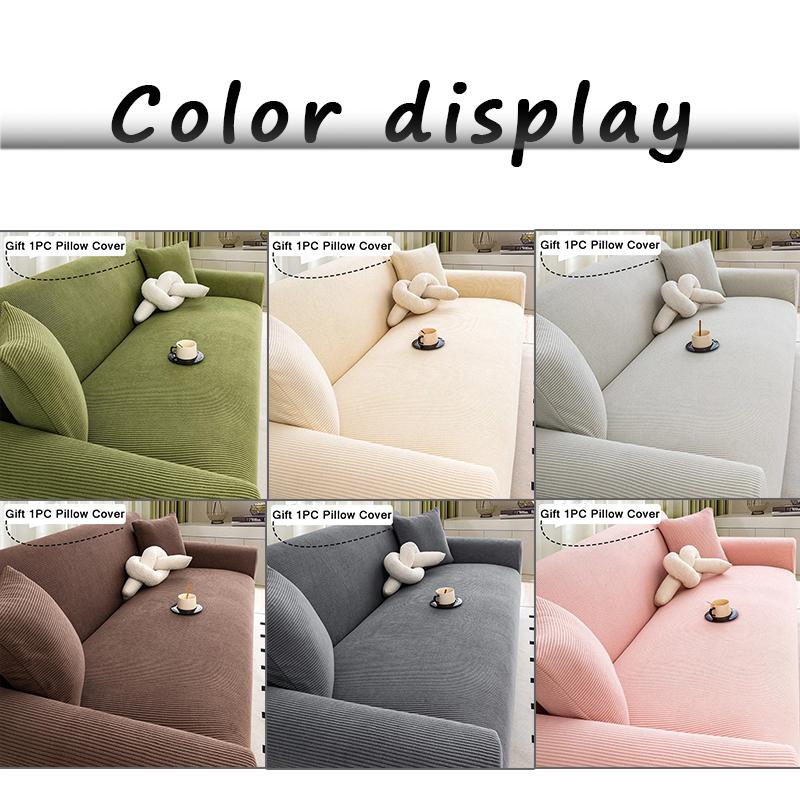 Premium Stretch Jacquard Sofa Cover Polar Fleece Fabric Non Slip Elastic Slipcover For 1-4 Seater Livingroom Furniture Protector