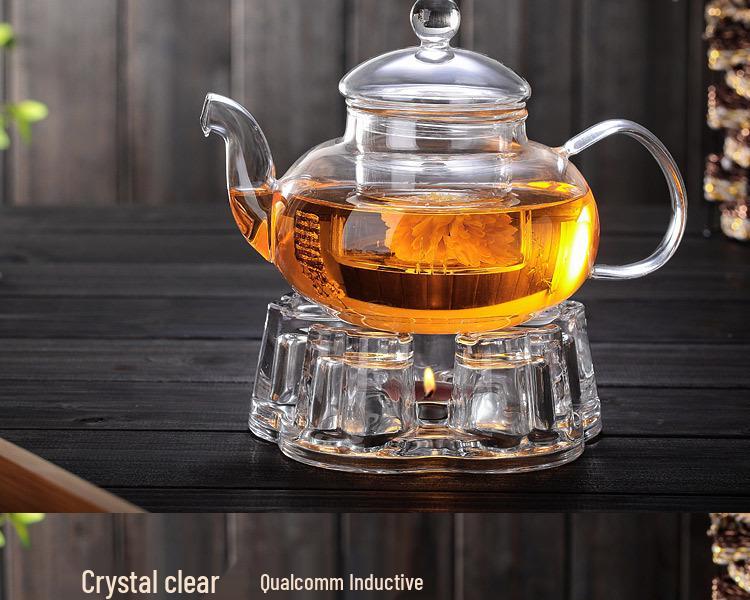 8-Piece Heat-Resistant Borosilicate Glass Tea Set with Flower Teapot – Perfect for Business Gifts