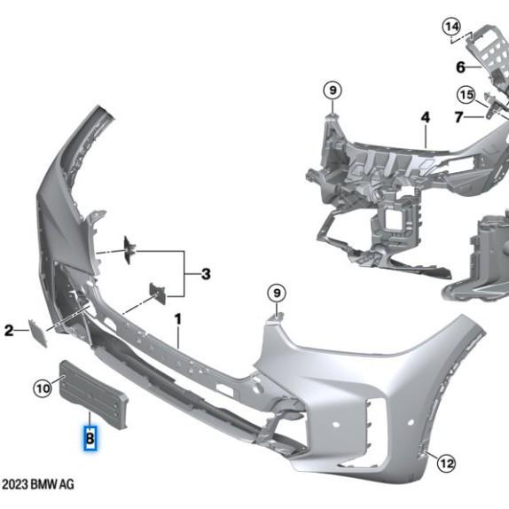 BMW X5L G18 LCI Front Bumper License Plate Holder