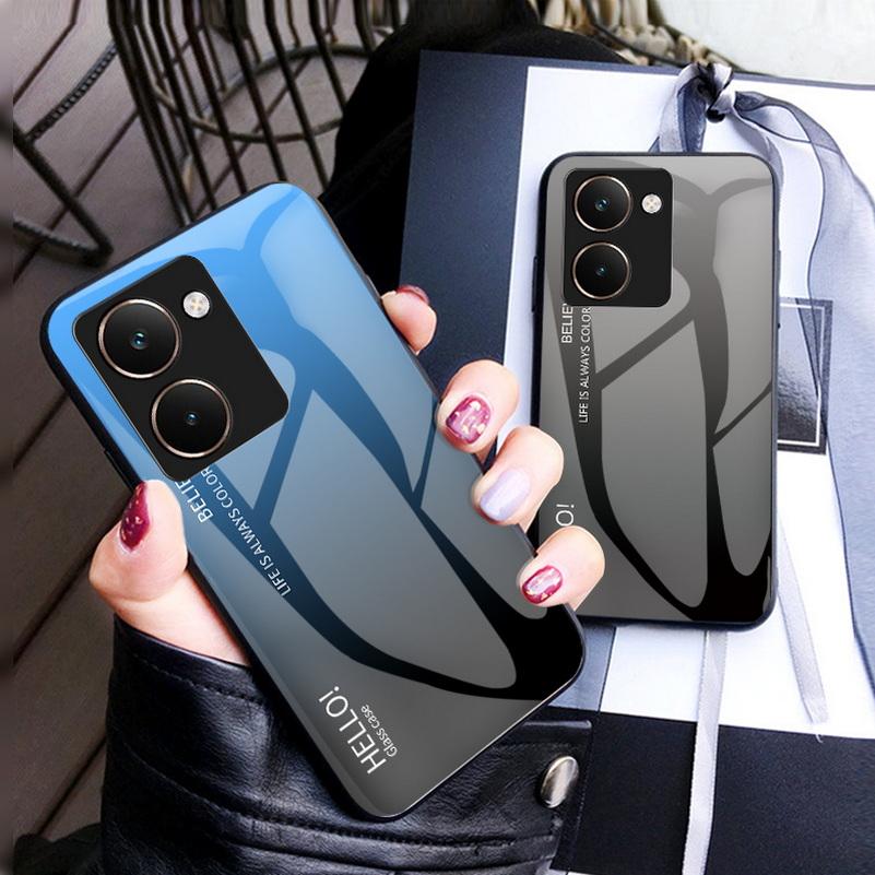 Gradient Tempered Glass Protect Case for Realme P3 Ultra P1 Speed Realme 14 Pro + 13 Pro Realme 11 Pro Glossy Cover